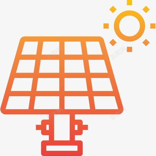 太阳能能量39梯度图标svg_新图网 https://ixintu.com 太阳能 梯度 能量39