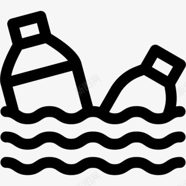 塑料瓶气候变化11线性图标图标