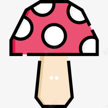 蘑菇嬉皮士25线形颜色图标图标