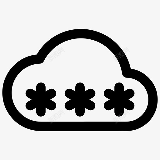 云密码数据保护图标svg_新图网 https://ixintu.com 保护 安全 密码 数据 服务器