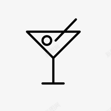 马提尼酒吧鸡尾酒图标图标