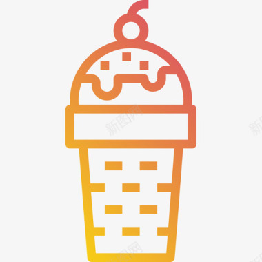 冰淇淋92号餐厅梯度图标图标