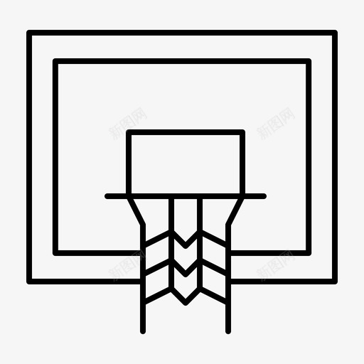 篮球球场网图标svg_新图网 https://ixintu.com 体育和游戏 杆 球场 篮球 网