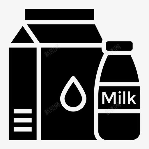 奶瓶饮料罐装牛奶图标svg_新图网 https://ixintu.com 健康饮食 奶瓶 奶瓶矢量 罐装牛奶 食品字形矢量图标集 饮料