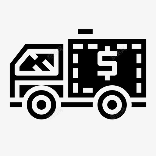 卡车银行送货图标svg_新图网 https://ixintu.com 卡车 自动取款机 车辆 送货 银行