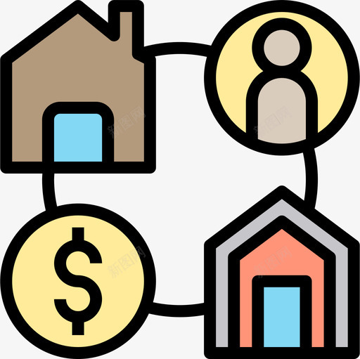 建筑物房地产192线性颜色图标svg_新图网 https://ixintu.com 建筑物 房地产192 线性颜色