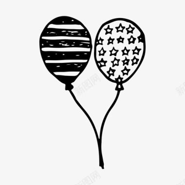 气球手工绘制假日图标图标