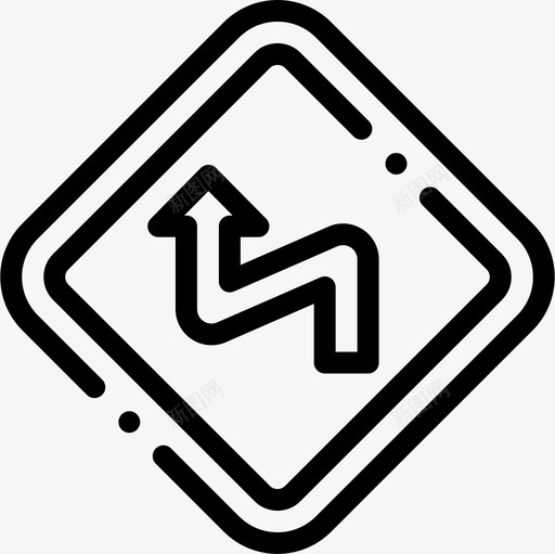 曲线交通标志13线形图标svg_新图网 https://ixintu.com 交通标志 曲线 线形