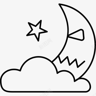 月亮云万圣节图标图标