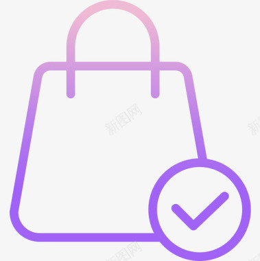 购物袋电子商务123轮廓渐变图标图标