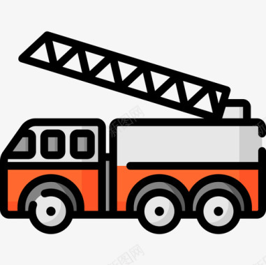 消防车车辆和运输12线性颜色图标图标
