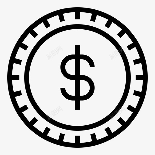 硬币美元付款图标svg_新图网 https://ixintu.com 付款 便士 扑克筹码 硬币 美元 金融