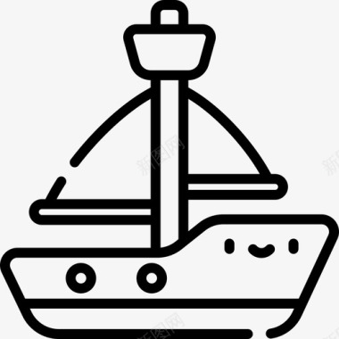 帆船水手20直线型图标图标