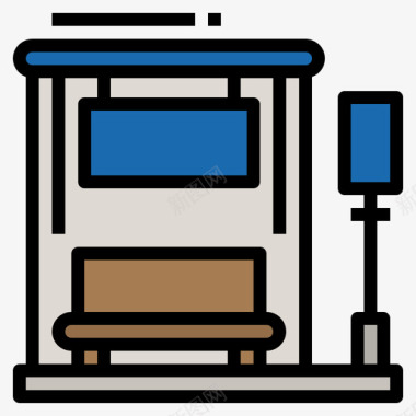 公交车站56号楼线颜色图标图标