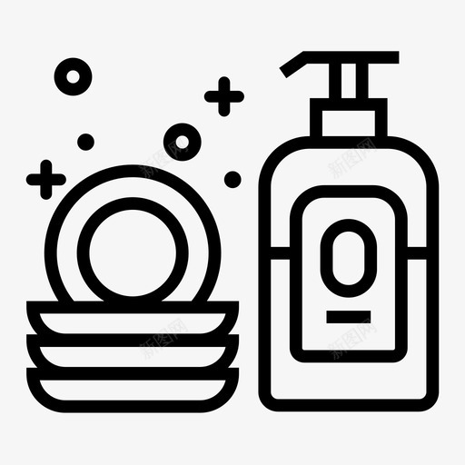 洗碗清洁卫生图标svg_新图网 https://ixintu.com 卫生 洗碗 清洁 肥皂