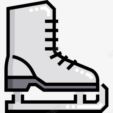 溜冰鞋冬季50线性颜色图标图标