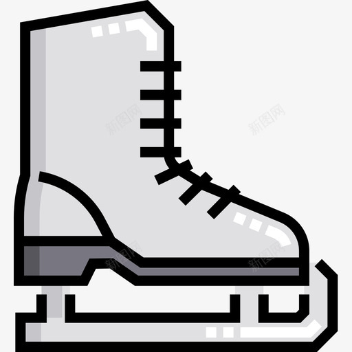 溜冰鞋冬季50线性颜色图标svg_新图网 https://ixintu.com 冬季 溜冰鞋 线性 颜色