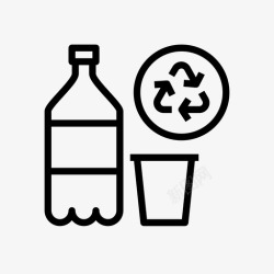 垃圾管理塑料回收塑料垃圾图标高清图片