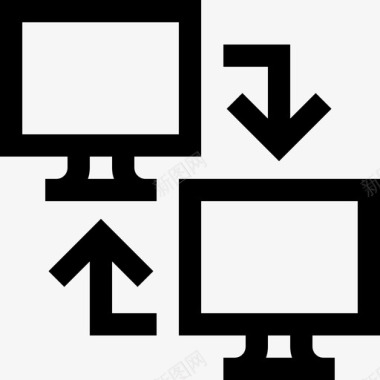 网络计算机41线性图标图标