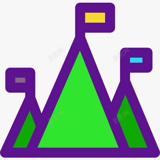 山脉冒险53线性颜色图标svg_新图网 https://ixintu.com 冒险53 山脉 线性颜色