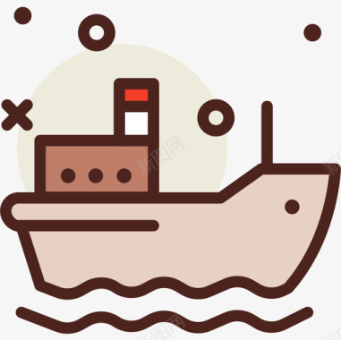 船潜水25线性颜色图标图标