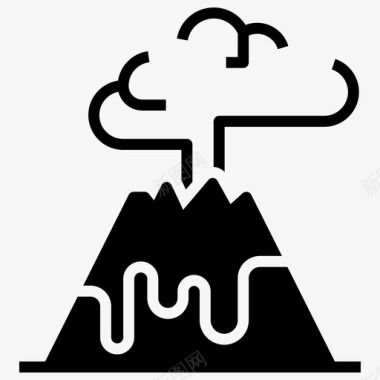 熔岩喷发火山火山喷发熔岩喷发图标图标