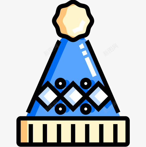 派对帽冬季50线性颜色图标svg_新图网 https://ixintu.com 冬季50 派对帽 线性颜色