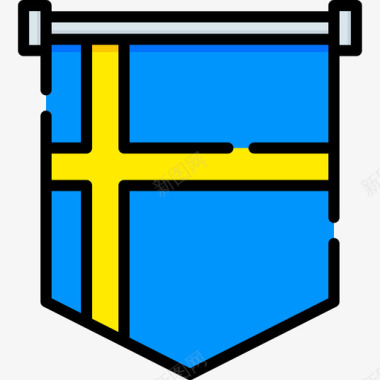 瑞典国旗5线颜色图标图标