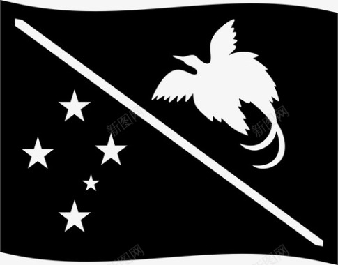 长方形旗帜国家巴布亚新几内亚图标图标