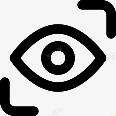 眼睛扫描仪智能屋12线性图标图标