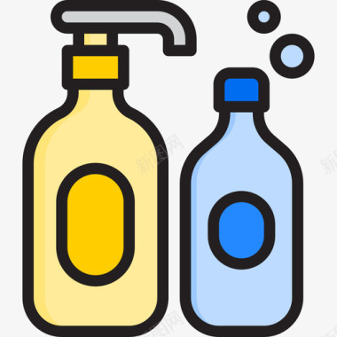 洗发水婴儿110线性颜色图标图标