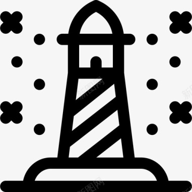 灯塔圣诞城13号直线型图标图标