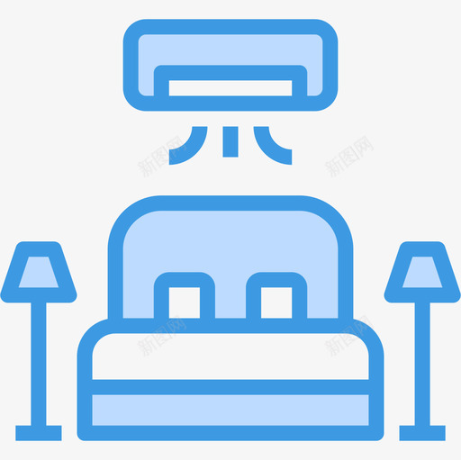 双人床170号酒店蓝色图标svg_新图网 https://ixintu.com 170号酒店 双人床 蓝色