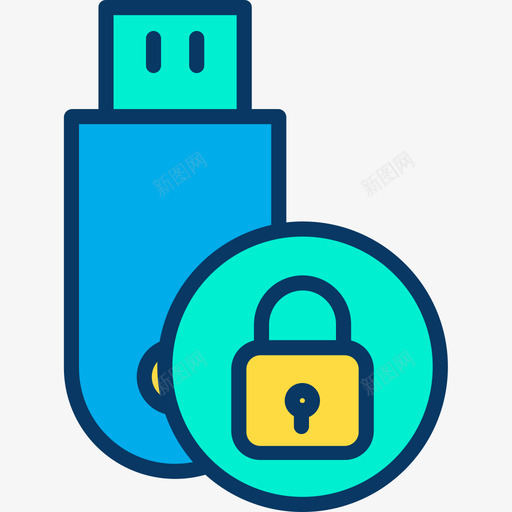 Pendrive网络安全11线性颜色图标svg_新图网 https://ixintu.com Pendrive 线性 网络安全 颜色