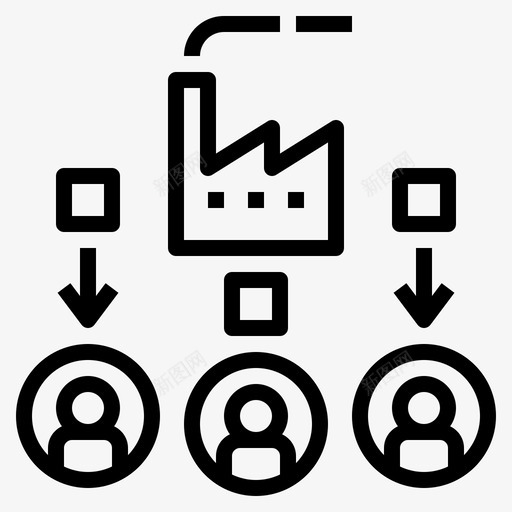 产品分销工厂图标svg_新图网 https://ixintu.com 产品 供应商 分销 工厂 流程 采购