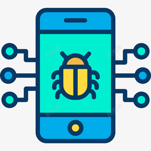 智能手机网络安全11线性颜色图标svg_新图网 https://ixintu.com 手机 智能 线性 网络安全 颜色