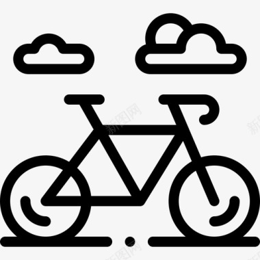 自行车城市生活40直线型图标图标