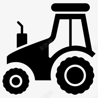 农用拖拉机农业机械农用车图标图标