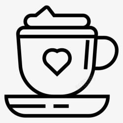 向量杯热咖啡杯咖啡杯杯子和碟子图标高清图片
