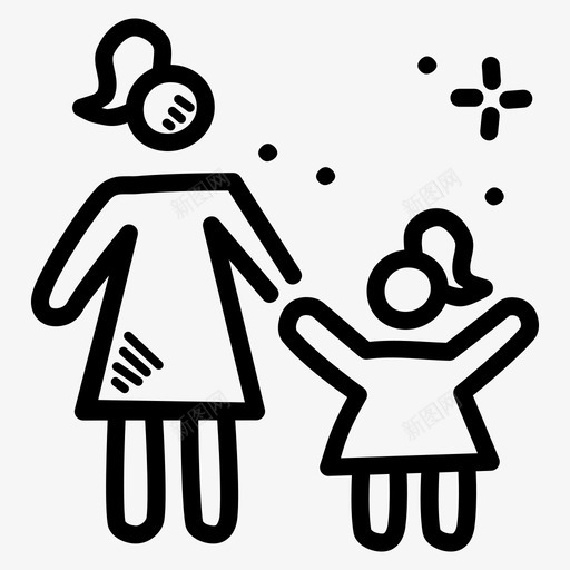 妇女节庆祝赋权图标svg_新图网 https://ixintu.com 女士 妇女节 家庭 庆祝 涂鸦 美国 节日 赋权