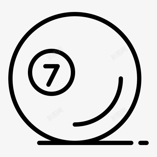 游戏7球台球图标svg_新图网 https://ixintu.com 7球 体育和游戏 台球 斯诺克 游戏 运动