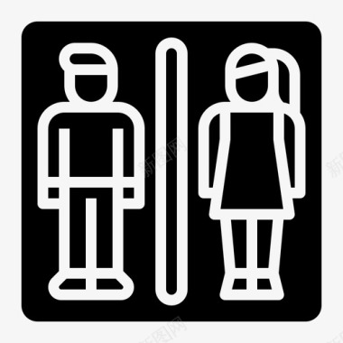 卫生间浴室机场实心图标图标