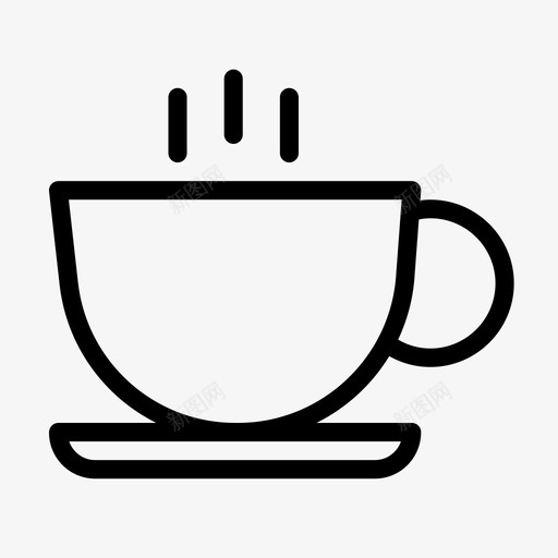 茶咖啡热的图标svg_新图网 https://ixintu.com 咖啡 图标 字形 杯子 热的 盘子 食物