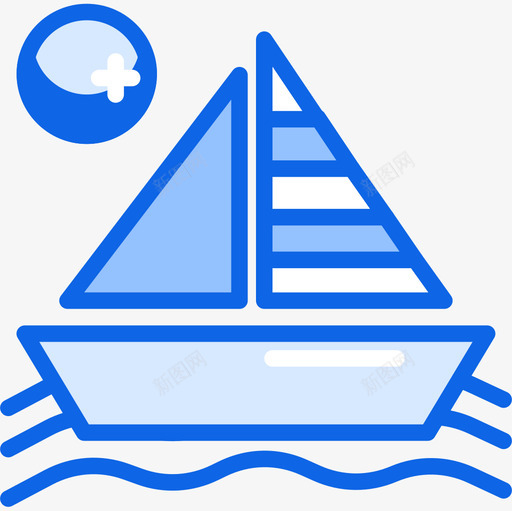 帆船海滨4号蓝色图标svg_新图网 https://ixintu.com 帆船 海滨4号 蓝色