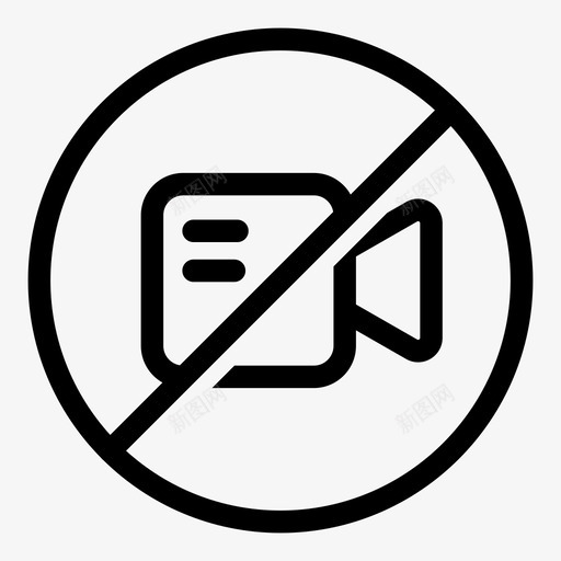 摄像头禁止视频图标svg_新图网 https://ixintu.com 摄像头 照片 禁止 视频 警告