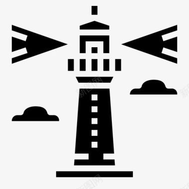 灯塔建筑海滩图标图标