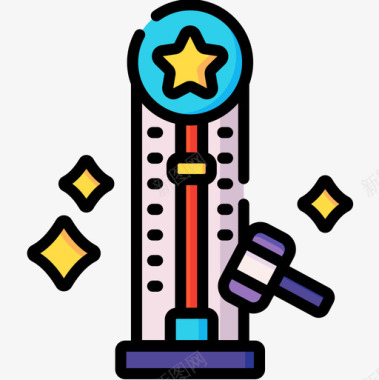 锤子游戏游乐园45线性颜色图标图标