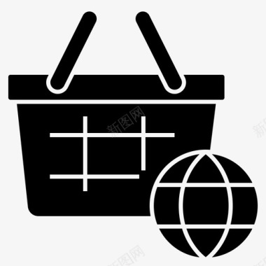 全球购物电子商务全球图标图标