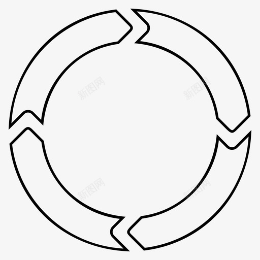 四个圆箭头圆箭头圆形图标svg_新图网 https://ixintu.com 四个 圆形 扁平 箭头 运动 饼图