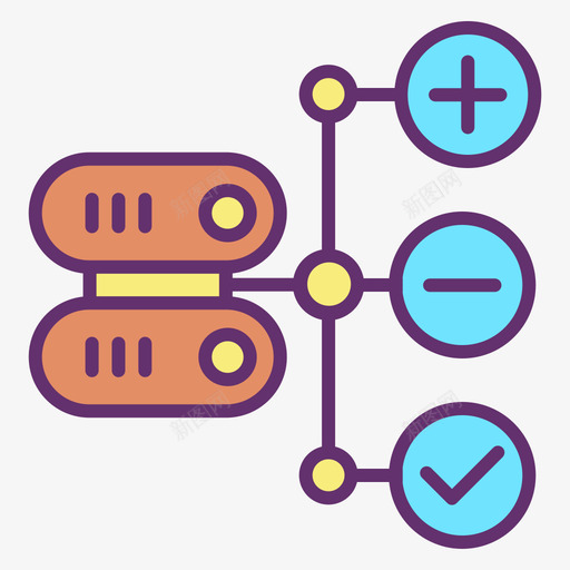 数据库网站服务器和主机4线性颜色图标svg_新图网 https://ixintu.com 数据库 线性颜色 网站服务器和主机4